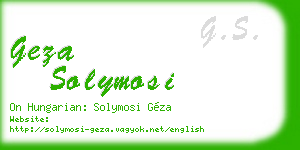 geza solymosi business card