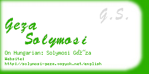 geza solymosi business card